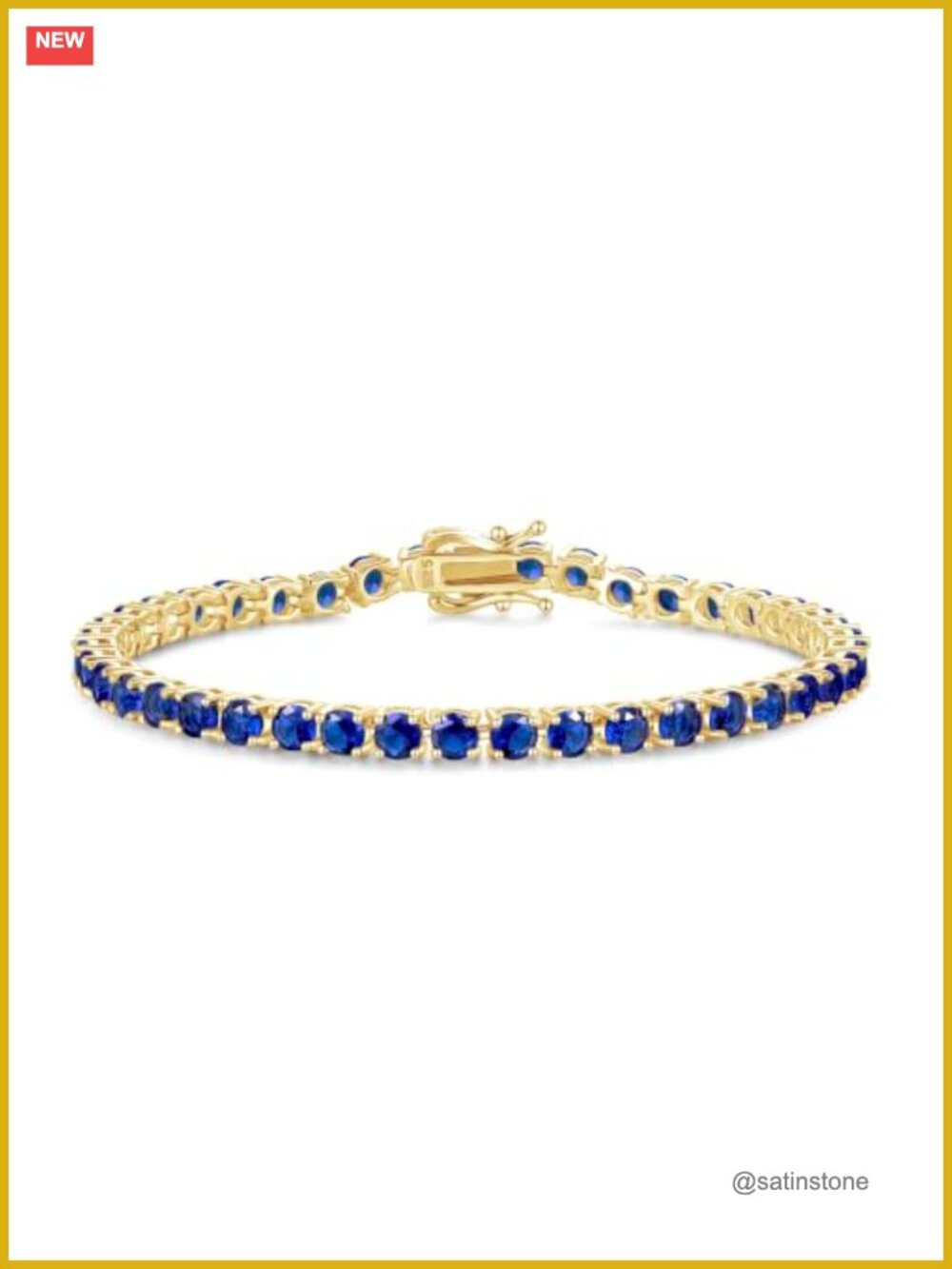 14K Gold Plated Sterling Silver Tennis Bracelet 4mm 7.9 Inch Fine Jewelry Gift
